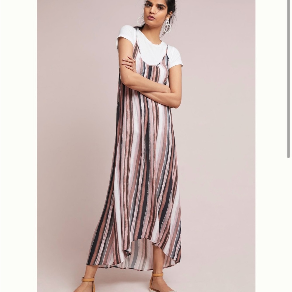 Anthropologie Tina Jo slip Maxi striped Dress